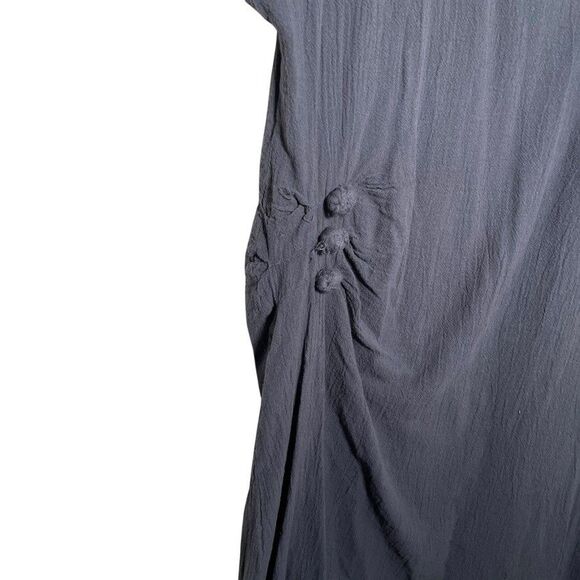 Cotton Ways Dress Women's 1 Gray V-Neck Short Sleeve Shift Layered Casual - Picture 4 of 8